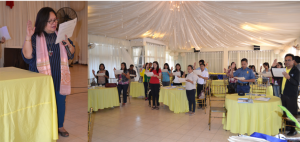 Dir. Remia Tapispisan led the Pledge of Commitment during the Listahanan Interagency Information Officers’ Forum.