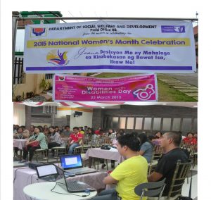 DSWD FO 02 staff pays attention to orientation on laws on women at Crown Hotel, Tuguegarao City during the Women's Month Celebration.