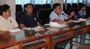 Mr. Franco Lopez (2nd from left) and Mr. Rommel Gamiao (3rd from left) present DSWD FO 02's accomplishments in addressing the impact of El Niño in the region.