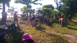 Beneficiaries of 'Cash for Work Program' gets paid for restoring cleanliness in their municipality following the onslaught of Typhoon Lando in October 2015.